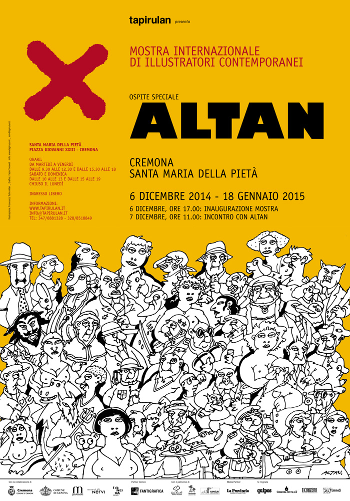 X - Manifesto con illustrazione realizzata da Altan