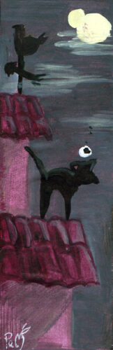 Gatto bordeau - Opera di Pamela Micciarelli
