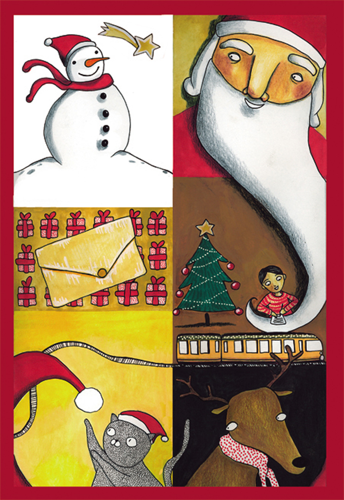 Cartolina a riquadri - Opera di Cecilia Botta