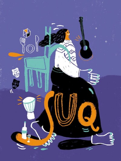 Il viaggio e la sosta - Illustrazione di Giulia Pastorino