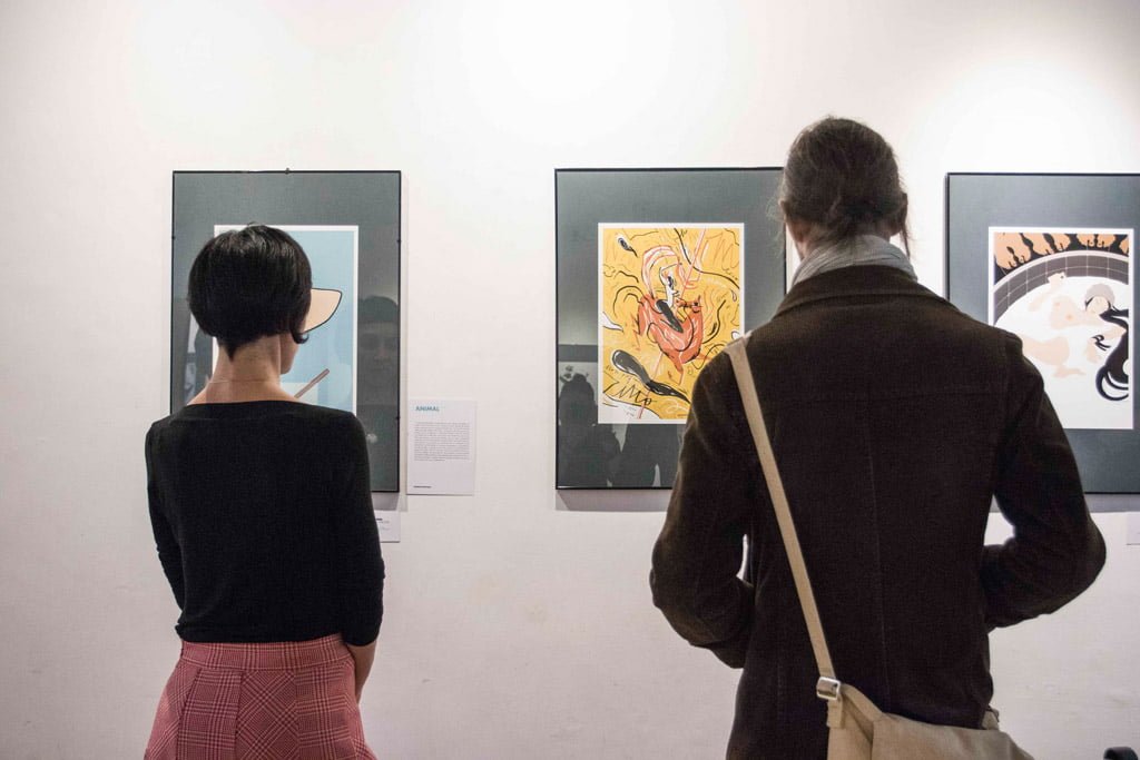 Inaugurazione della mostra Drawjob allo Studio d'arte Andromeda di Trento