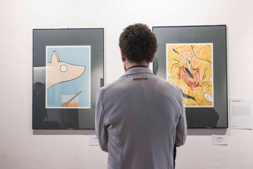 Inaugurazione della mostra Drawjob allo Studio d'arte Andromeda di Trento