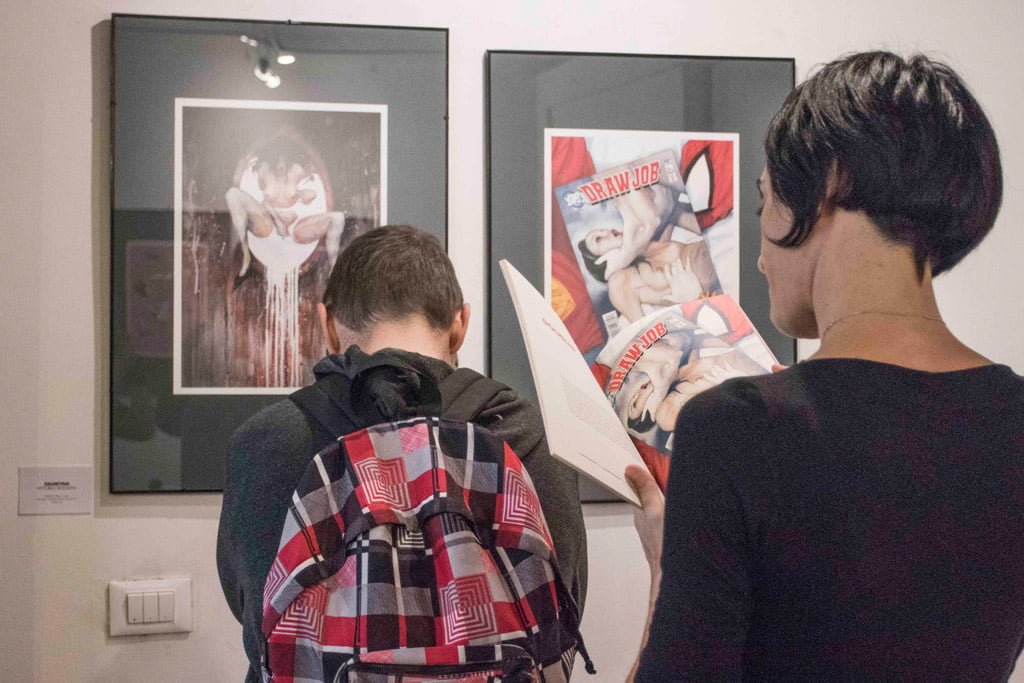Inaugurazione della mostra Drawjob allo Studio d'arte Andromeda di Trento