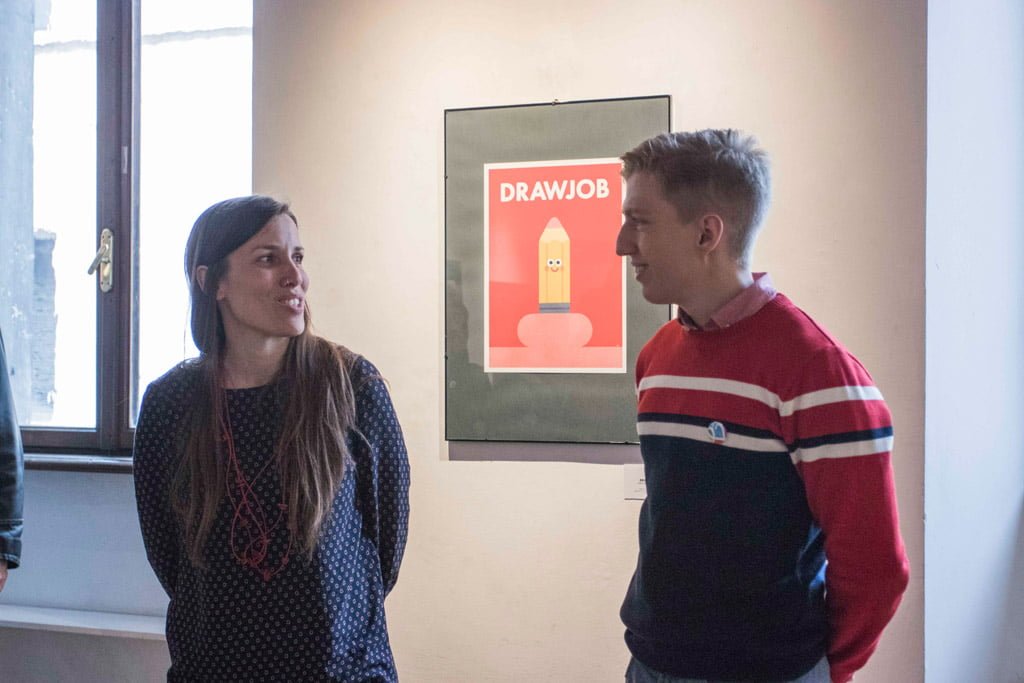 Inaugurazione della mostra Drawjob allo Studio d'arte Andromeda di Trento