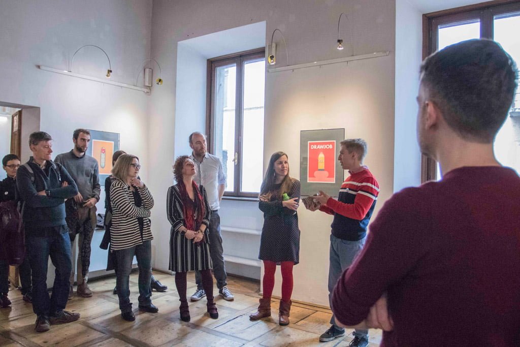 Inaugurazione della mostra Drawjob allo Studio d'arte Andromeda di Trento