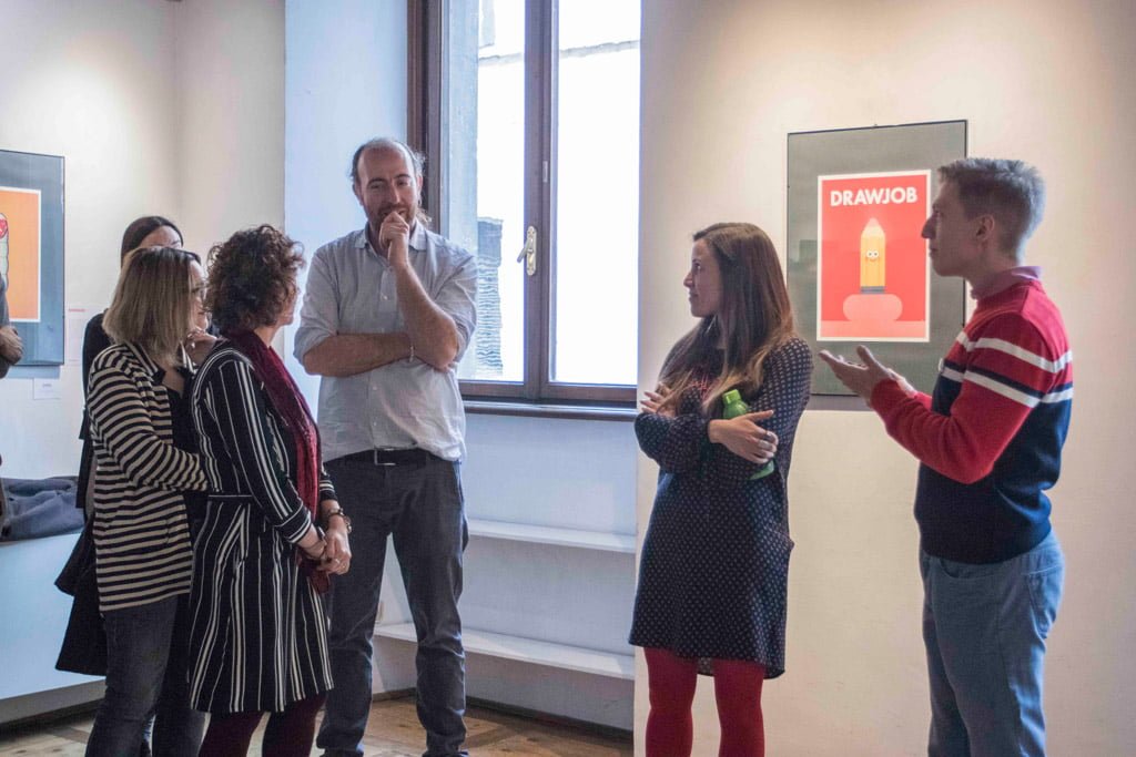 Inaugurazione della mostra Drawjob allo Studio d'arte Andromeda di Trento