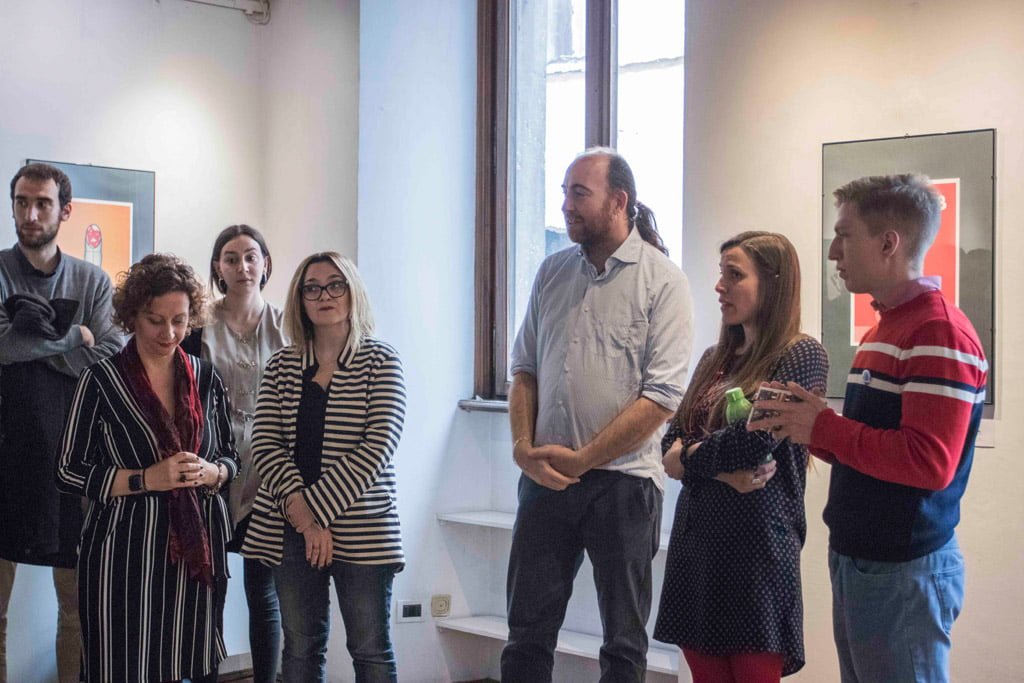 Inaugurazione della mostra Drawjob allo Studio d'arte Andromeda di Trento