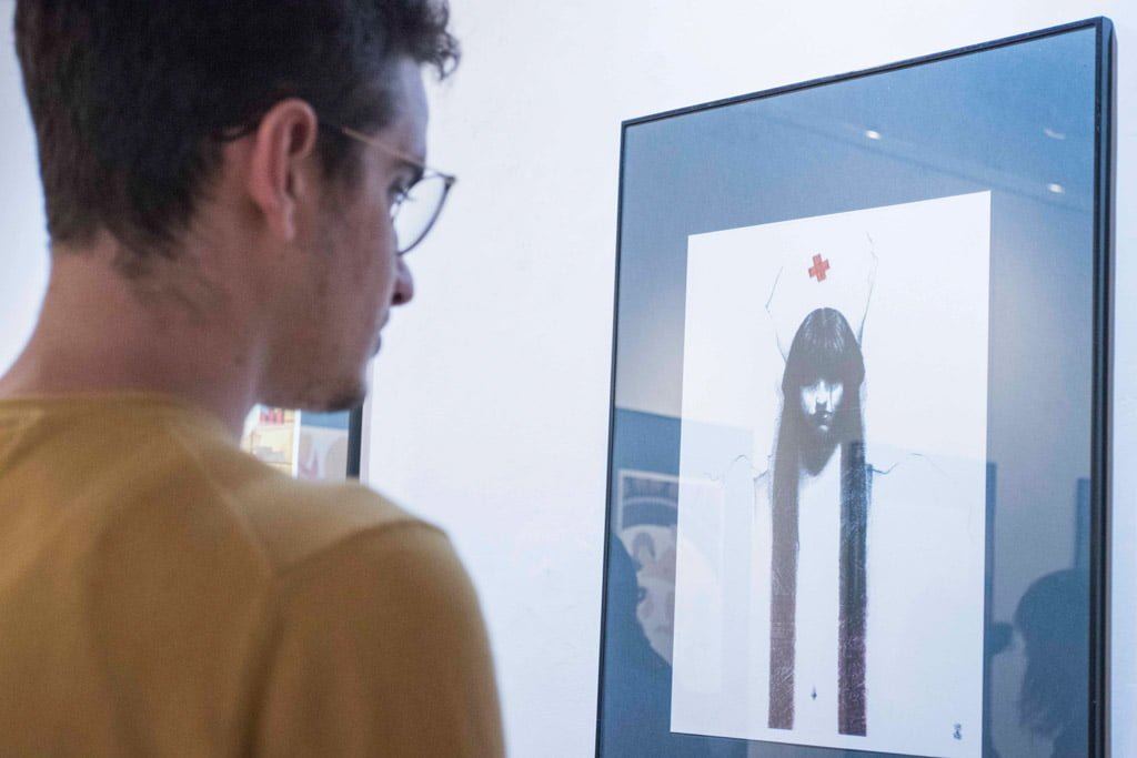 Inaugurazione della mostra Drawjob allo Studio d'arte Andromeda di Trento
