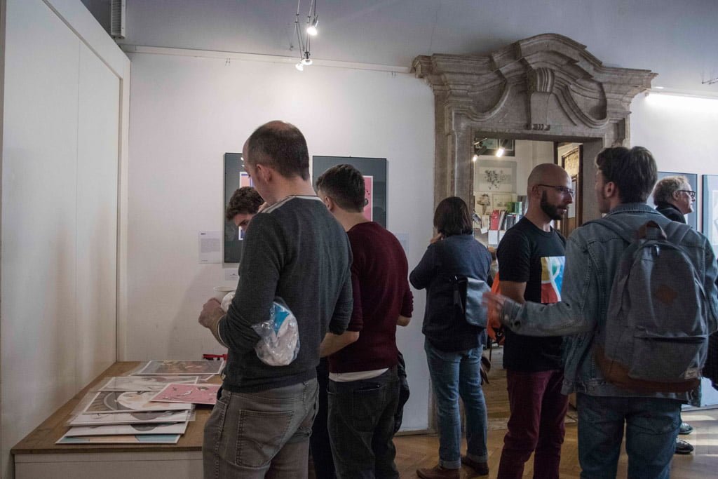 Inaugurazione della mostra Drawjob allo Studio d'arte Andromeda di Trento