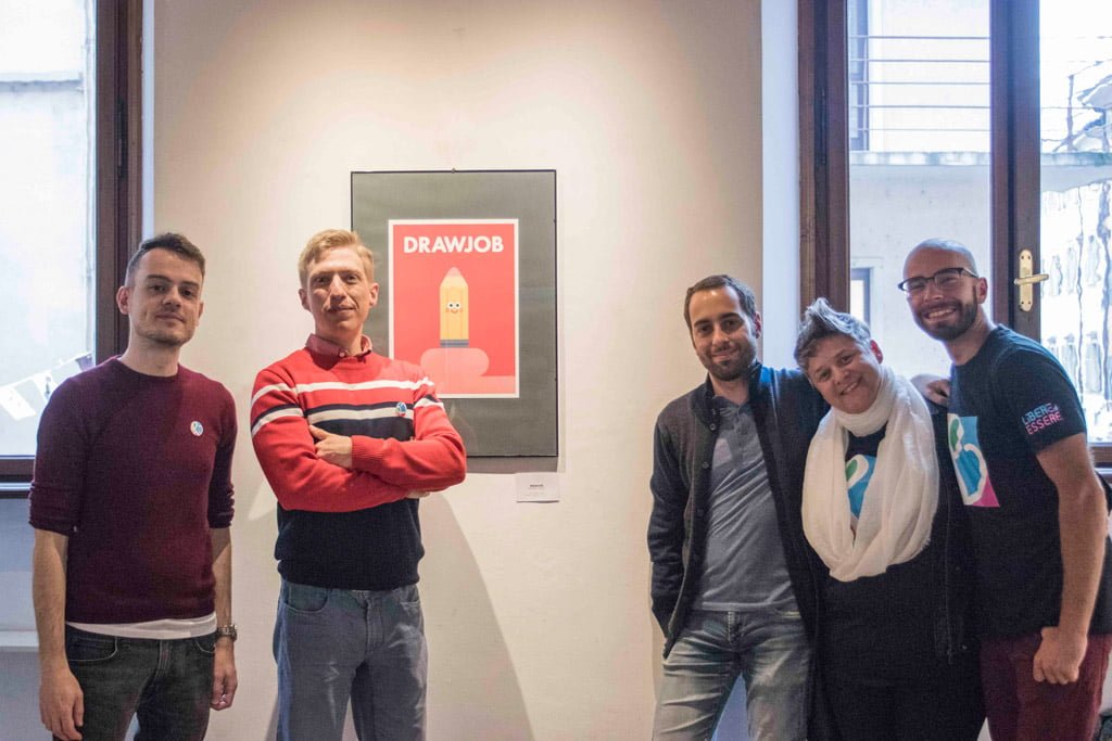 Inaugurazione della mostra Drawjob allo Studio d'arte Andromeda di Trento