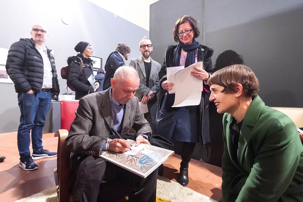 Inaugurazione mostra Super con Bruno Bozzetto