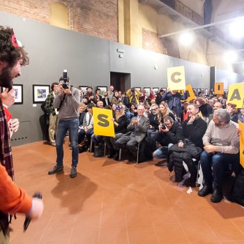 Inaugurazione mostra Super con Bruno Bozzetto