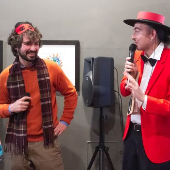 Inaugurazione mostra Super con Bruno Bozzetto