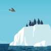 Penguins on iceberg