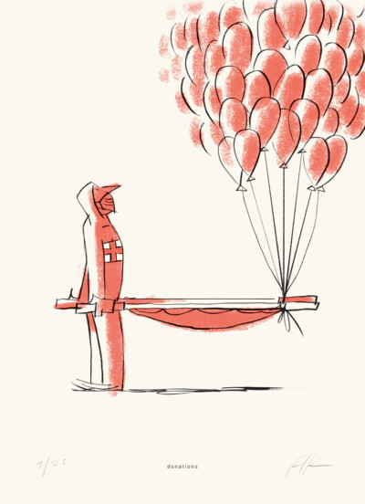 Donations - Illustrazione di Riccardo Guasco (Stay at home)
