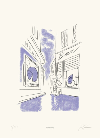 Economy - Illustrazione di Riccardo Guasco (Stay at home) Economy - Illustrazione di Riccardo Guasco (Stay at home)