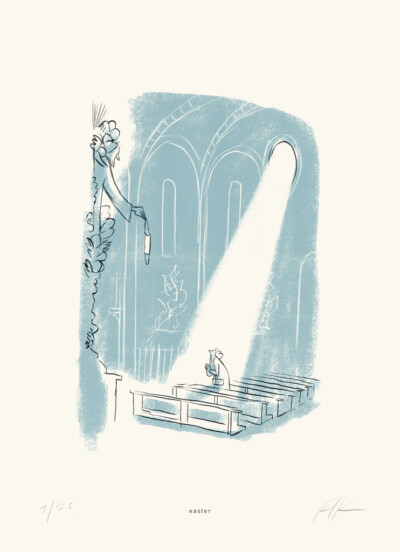 Easter - Illustrazione di Riccardo Guasco (Stay at home)