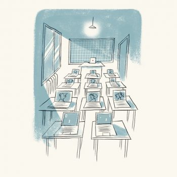 Distance learning - Illustrazione di Riccardo Guasco (Stay at home)
