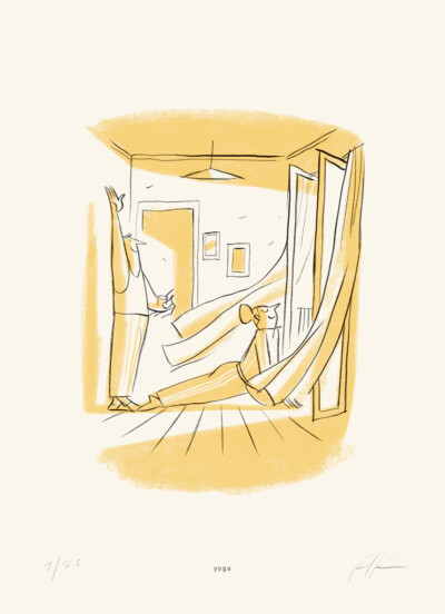Yoga - Illustrazione di Riccardo Guasco (Stay at home)