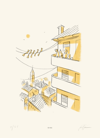 Birds - Illustrazione di Riccardo Guasco (Stay at home)