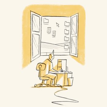 Digital life - Illustrazione di Riccardo Guasco (Stay at home)