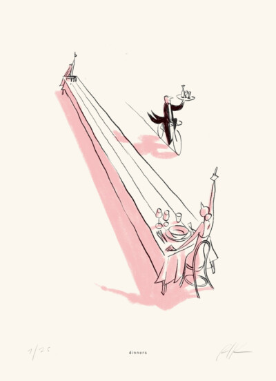 Dinners - Illustrazione di Riccardo Guasco (Stay at home)
