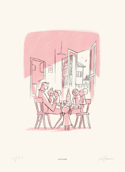 Solitude - Illustrazione di Riccardo Guasco (Stay at home)