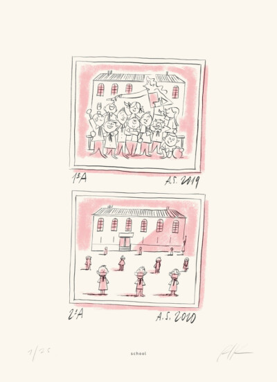 School - Illustrazione di Riccardo Guasco (Stay at home)