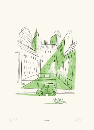 Football - Illustrazione di Riccardo Guasco (Stay at home)