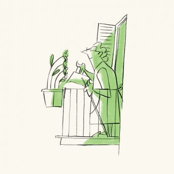 Green thumb - Illustrazione di Riccardo Guasco (Stay at home)