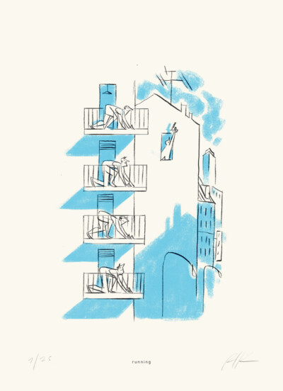 Running - Illustrazione di Riccardo Guasco (Stay at home)