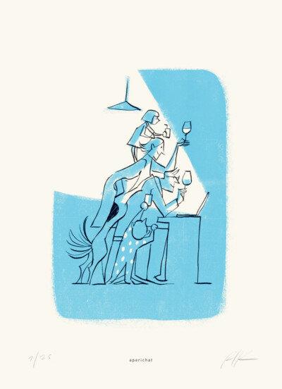 Aperichat - Illustrazione di Riccardo Guasco (Stay at home)