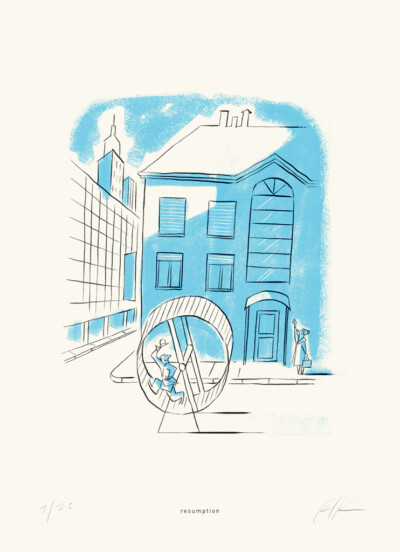 Resumption - Illustrazione di Riccardo Guasco (Stay at home)