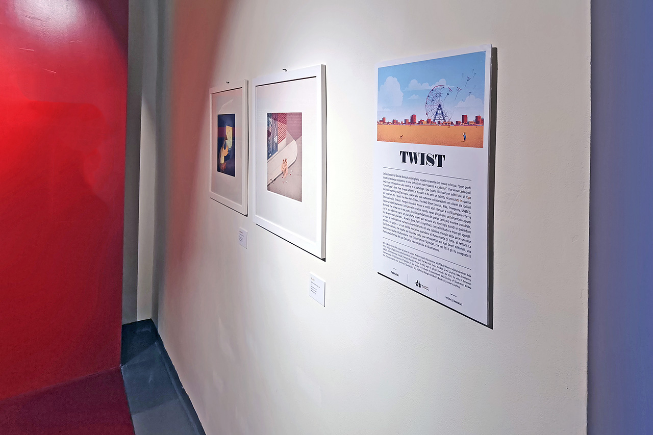 Allestimento della mostra Twist di Davide Bonazzi al Museo Garda di Ivrea