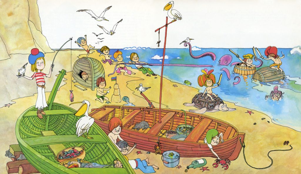 Illustrazione di Adelchi Galloni per il libro Robin dei pirati