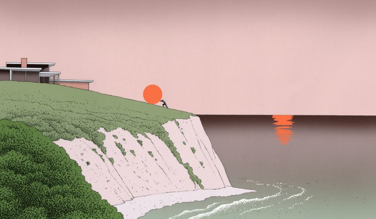 Rolling the Sun - Illustrazione di Guy Billout