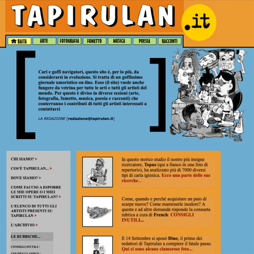 La homepage di tapirulan.it nel 2003