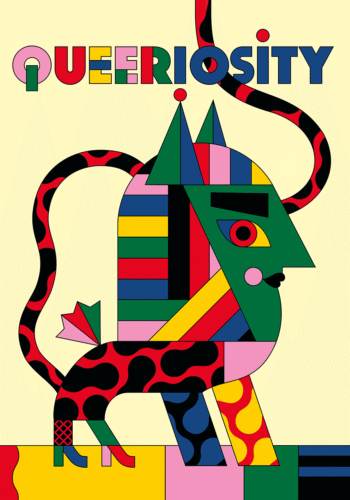 Illustrazione di Camilla Falsini per il manifesto e la copertina della mostra Queeriosity