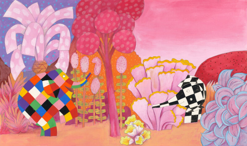 david-mckee-Elmer-and-Butterfly-02 Illustrazione di David McKee
