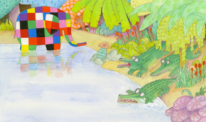 david-mckee-Elmer-and-the-monster-02 Illustrazione di David McKee