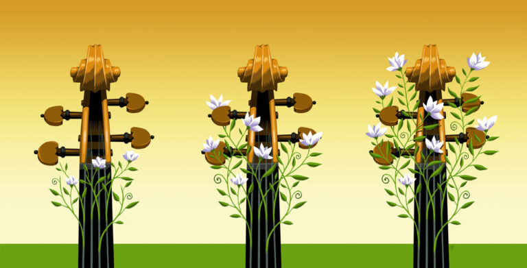 Garden Violin - Illustrazione di Craig Frazier